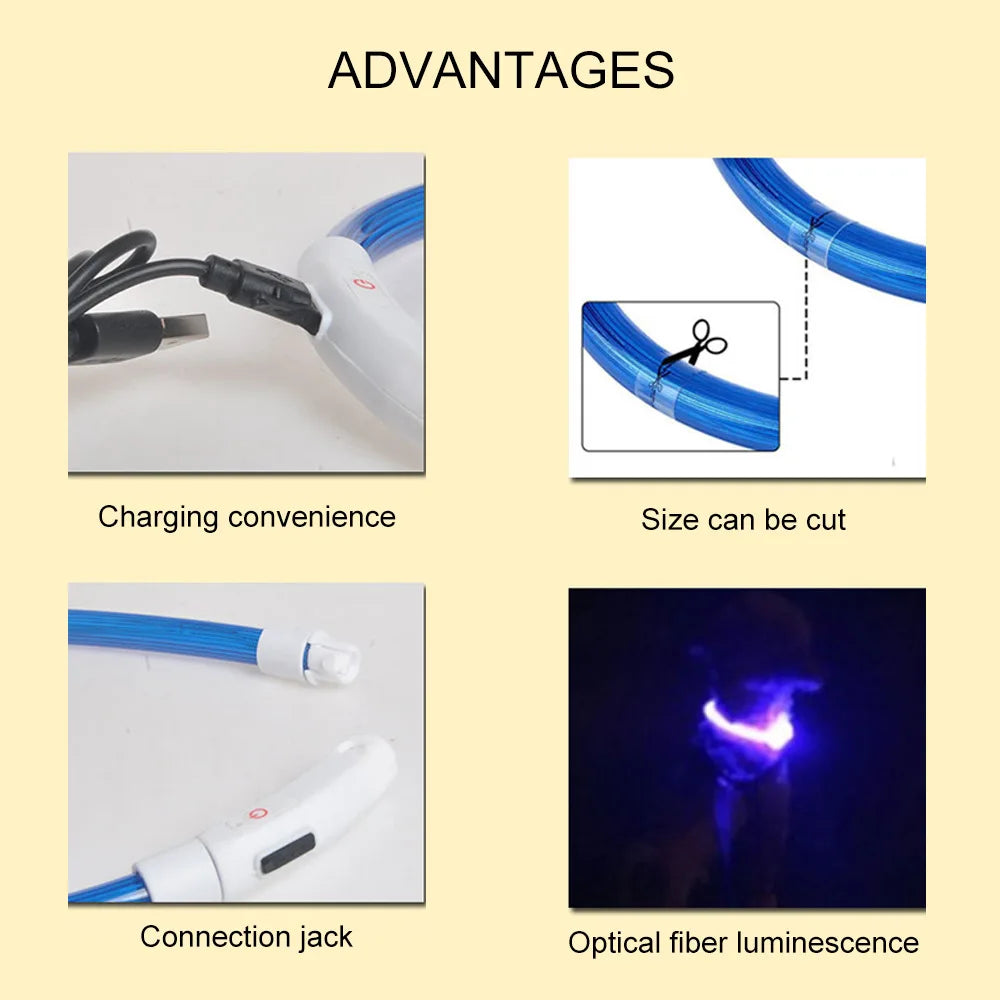 Collar LED recargable USB para perros, imagen 8